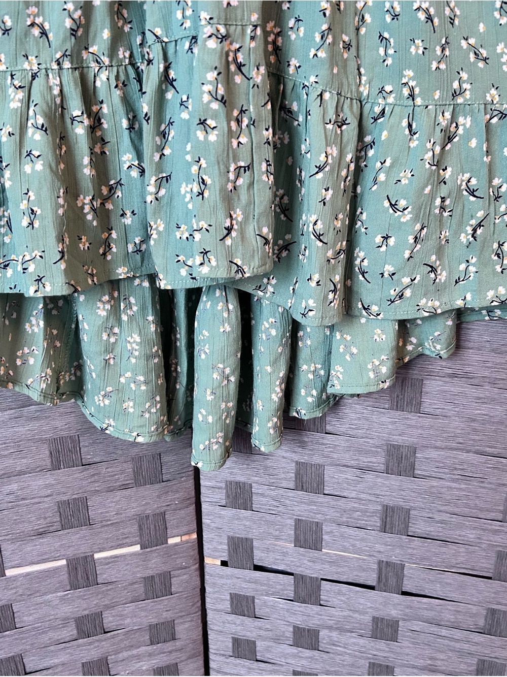 Angie Mint Green Floral Tiered Slip Dress - Picture 4 of 4